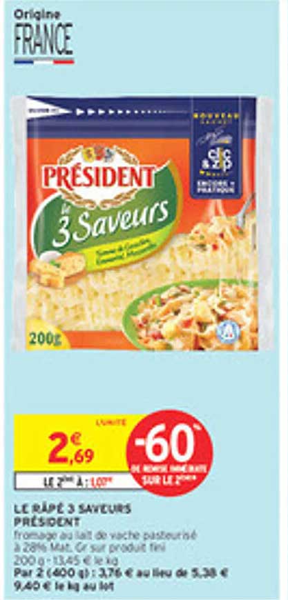 LE RÂPÉ 3 SAVEURS PRÉSIDENT