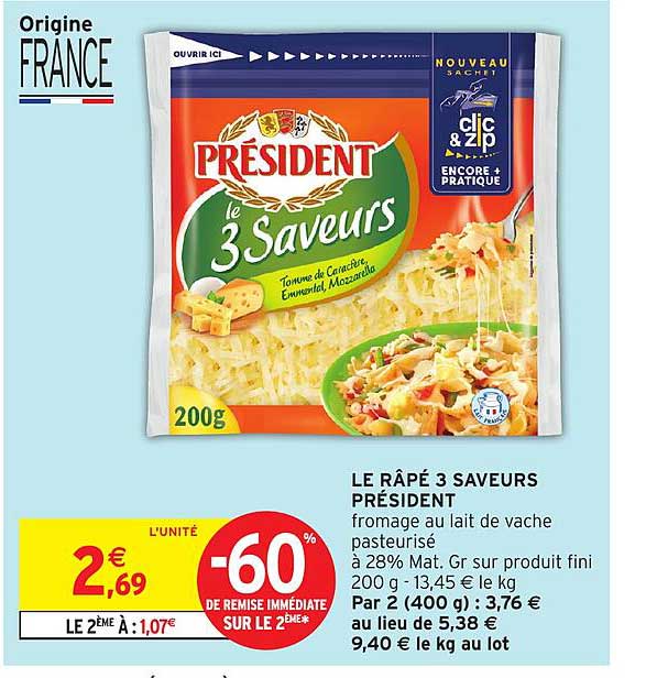 LE RÂPÉ 3 SAVEURS PRÉSIDENT