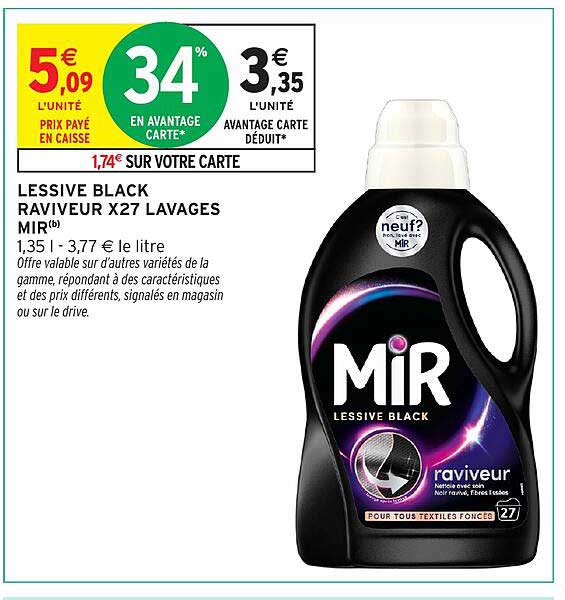 LESSIVE BLACK RAVIVEUR X27 LAVAGES MIR