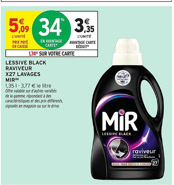 LESSIVE BLACK RAVIVEUR X27 LAVAGES MIR