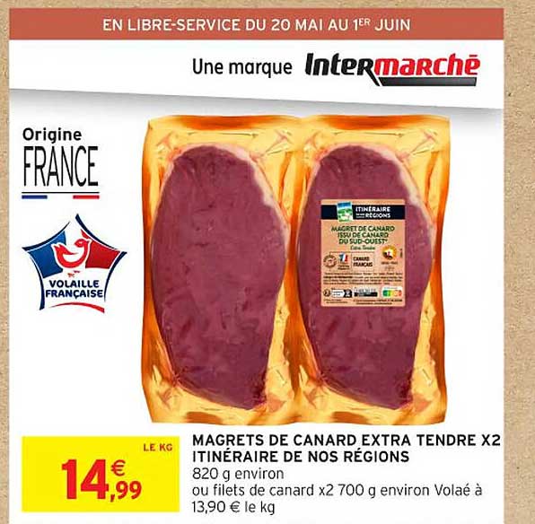 MAGrets de canard extra tendre X2 Itinéraire de nos régions