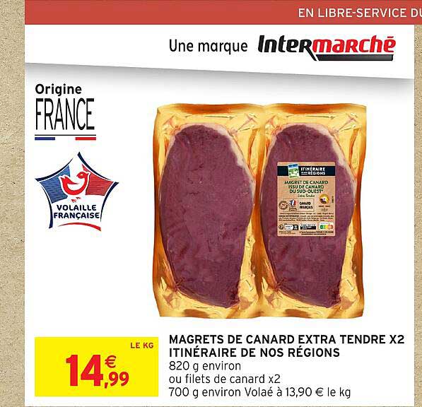 MAGRETS DE CANARD EXTRA TENDRE X2 ITINÉRAIRE DE NOS RÉGIONS