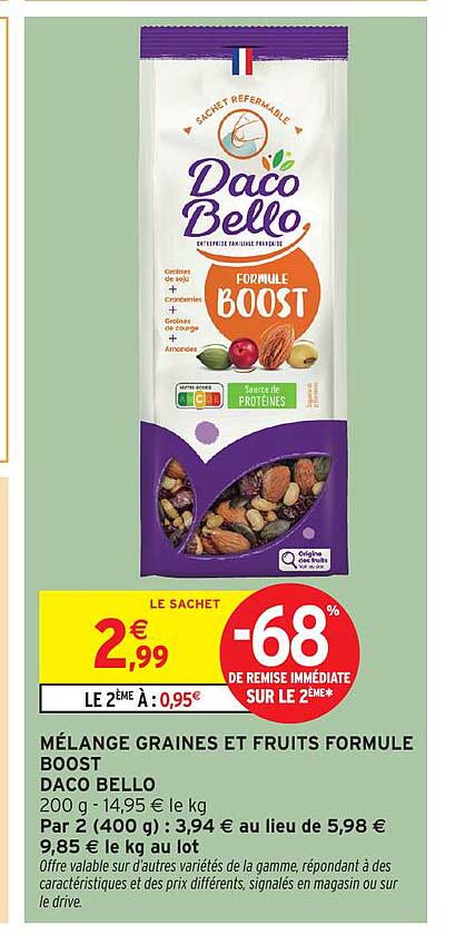 MÉLANGE GRAINES ET FRUITS FORMULE BOOST