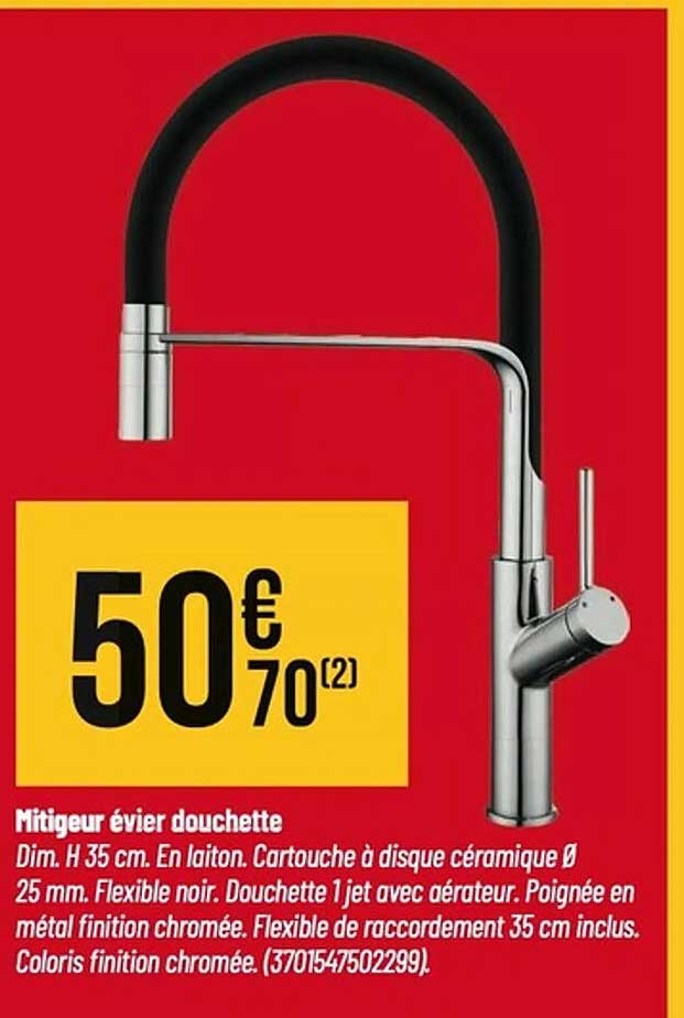 Mitigeur évier douchette