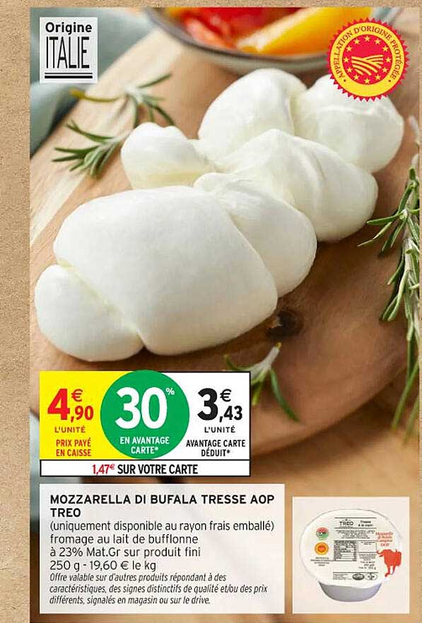 MOZZARELLA DI BUFALA TRESSE AOP TREO