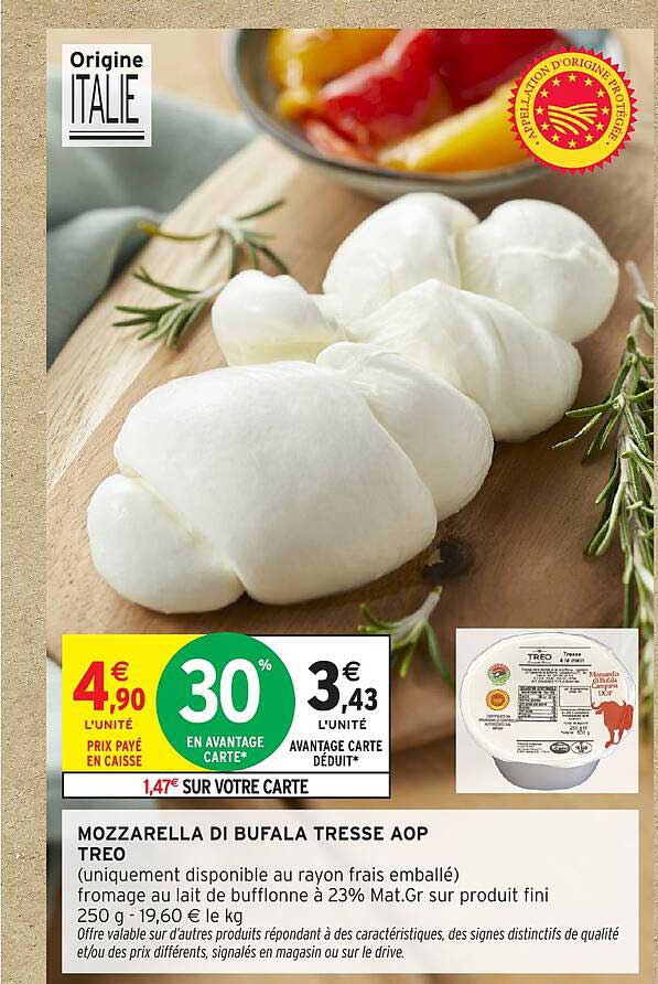 MOZZARELLA DI BUFALA TRESSE AOP TREO