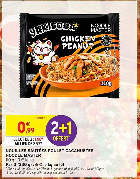 NOUILLES SAUTÉES POULET CACAHUÈTES NOODLE MASTER