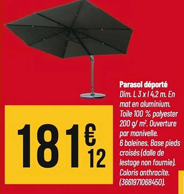 Parasol déporté