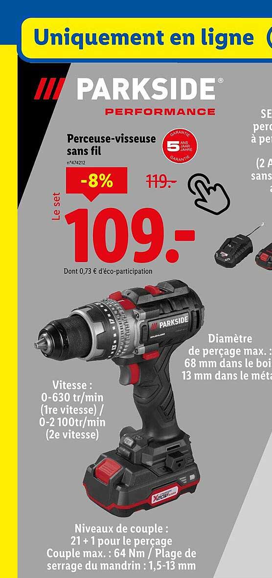 Perceuse-visseuse sans fil PARKSIDE