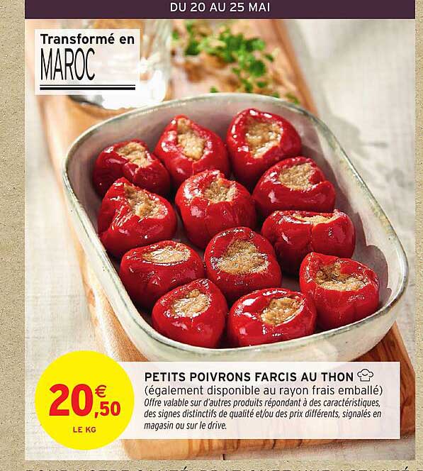PETITS POIVRONS FARCIS AU THON