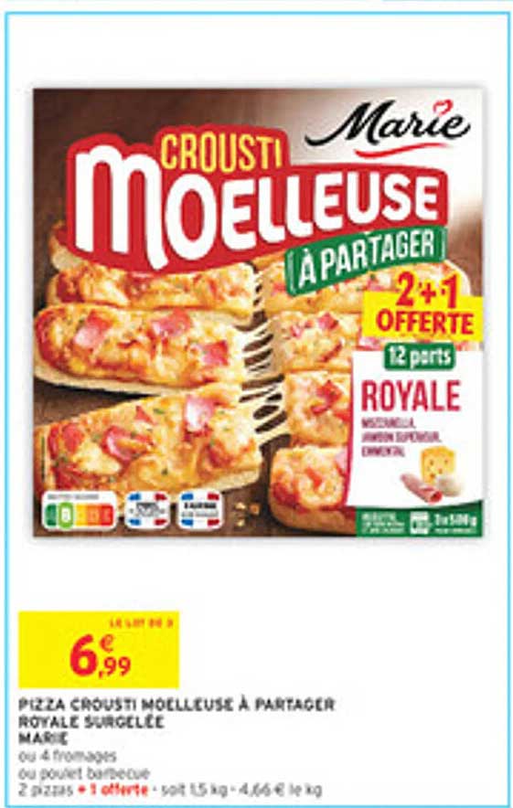 Pizza Crousti Moelleuse à Partager Royale Surgelée