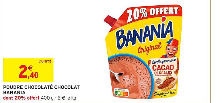POUDRE CHOCOLATÉ CHOCOLAT BANANIA