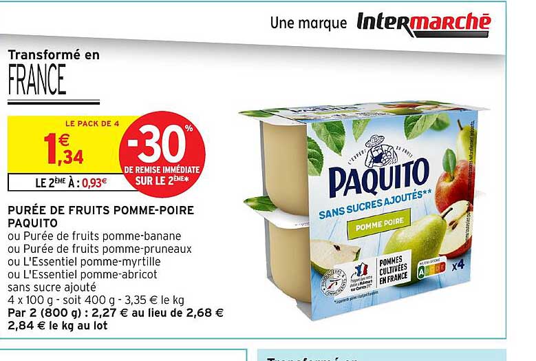 Purée de fruits pomme-poire Paquito