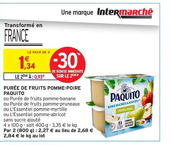 PURÉE DE FRUITS POMME-POIRE PAQUITO