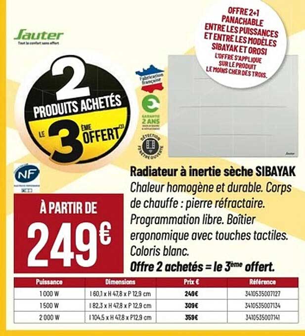 Radiateur à inertie sèche SIBAYAK