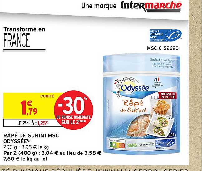 RÂPÉ DE SURIMI MSC ODYSSÉE