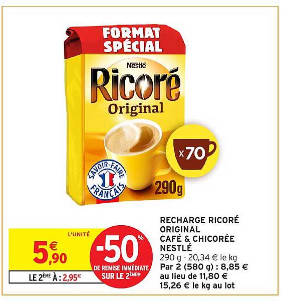 RECHARGE RICORÉ ORIGINAL CAFÉ & CHICORÉE NESTLÉ