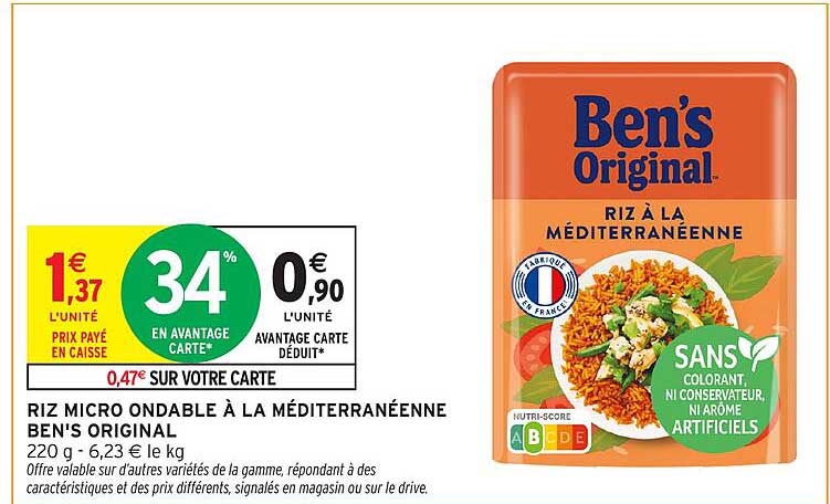 RIZ MICRO ONDABLE À LA MÉDITERRANÉENNE BEN'S ORIGINAL