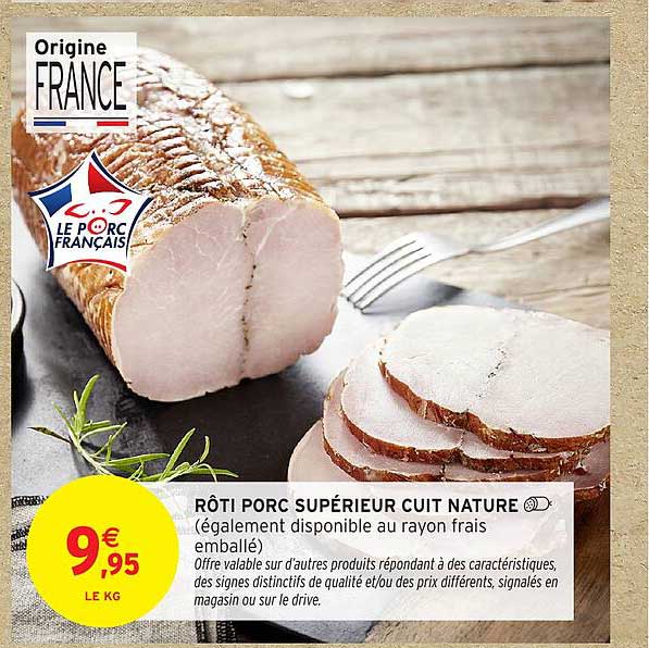 Rôti Porc Supérieur Cuit Nature