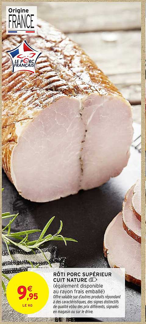Rôti Porc Supérieur Cuit Nature
