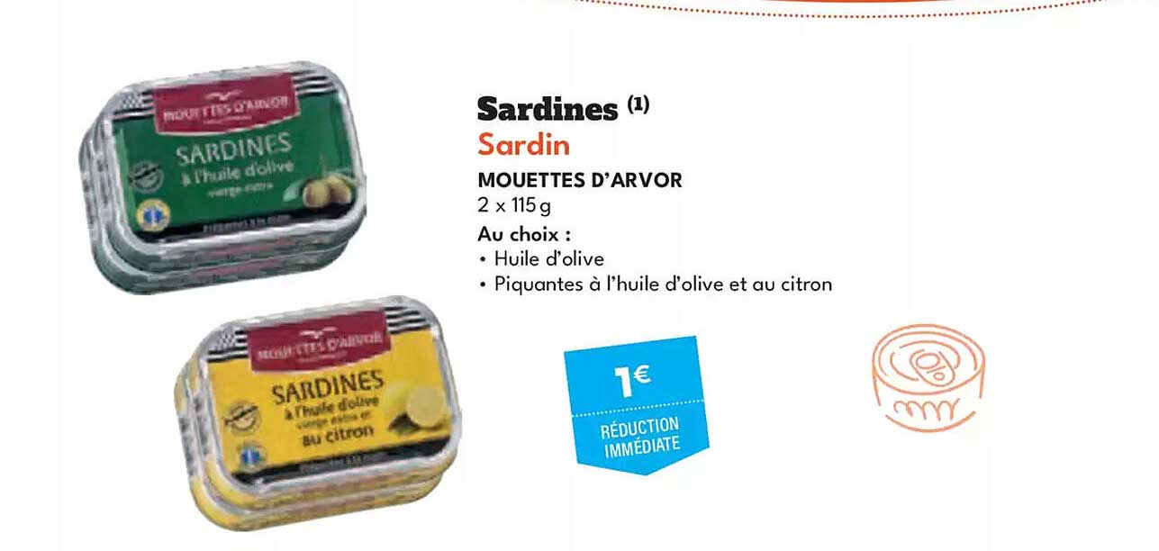 Sardines Mouettes d'Arvor 2 x 115 g