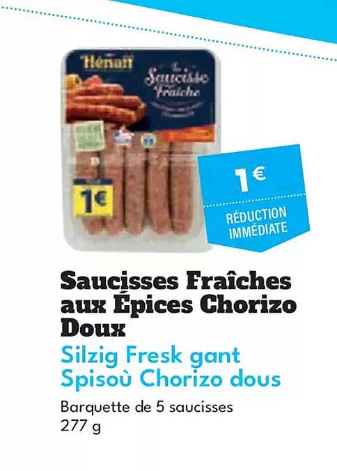 Saucisses Fraîches aux Épices Chorizo Doux