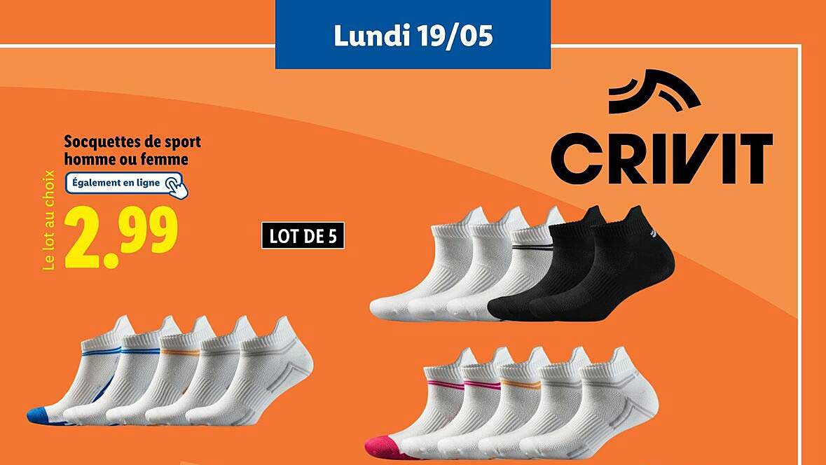 Socquettes de sport homme ou femme