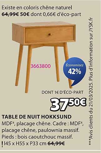 TABLE DE NUIT HOKKSUND