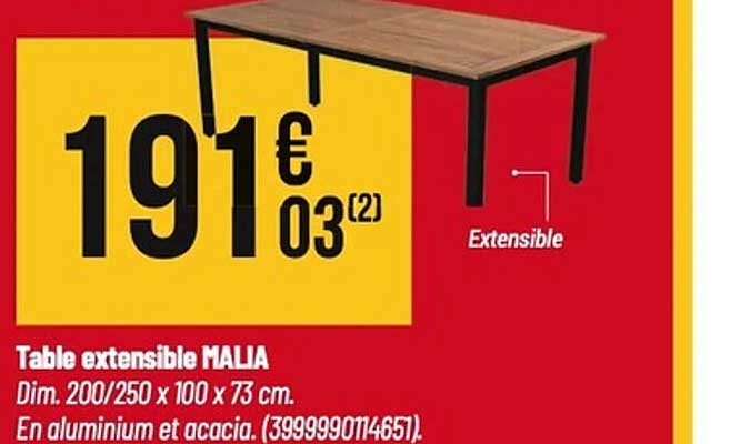 Table extensible MALIA