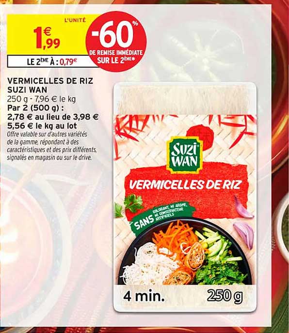 VERMICELLES DE RIZ SUZI WAN