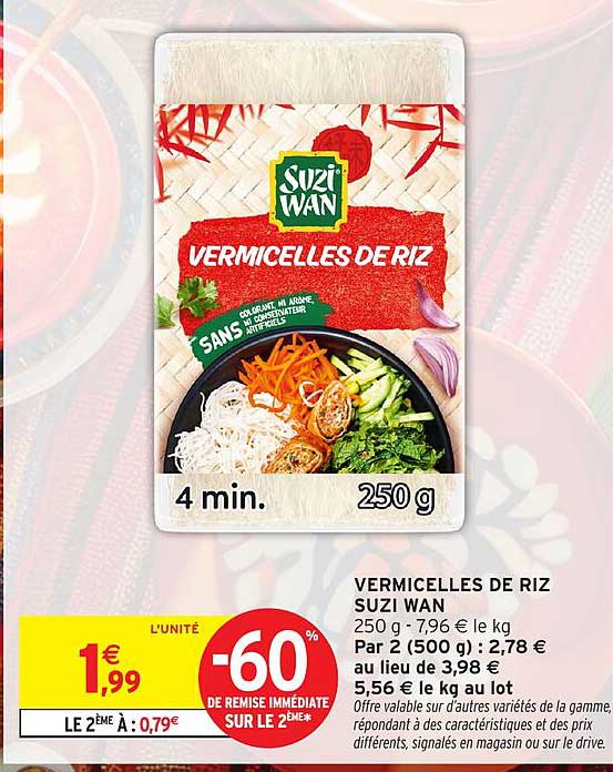VERMICELLES DE RIZ SUZI WAN