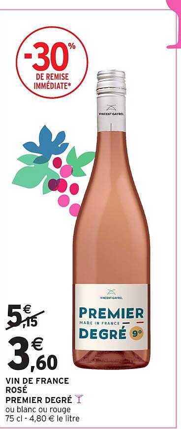VIN DE FRANCE ROSÉ PREMIER DEGRÉ