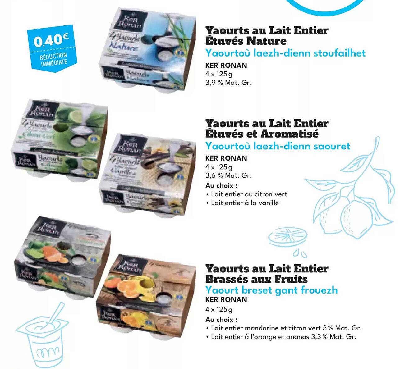 Yaourts au Lait Entier Étuvés Nature