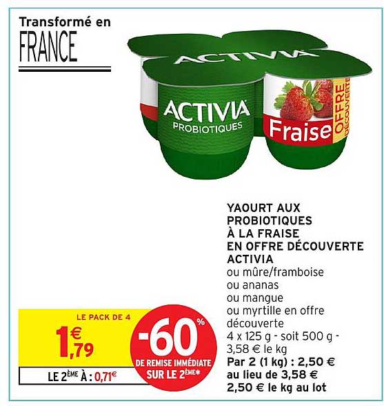 YOGOURT AUX PROBIOTIQUES À LA FRAISE