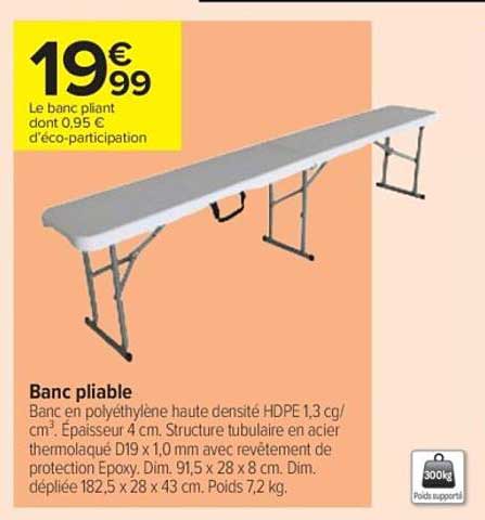 Banc pliable