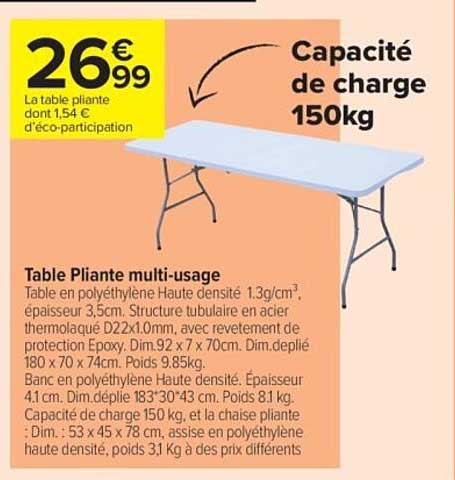 Table Pliante multi-usage