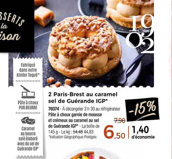 2 Paris-Brest au caramel sel de Guérande IGP*