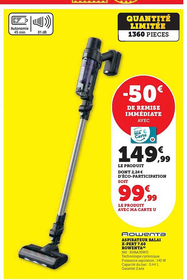 Aspirateur balai X-PERT 60 ROWENTA