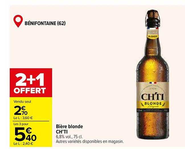 Bière blonde CH'TI