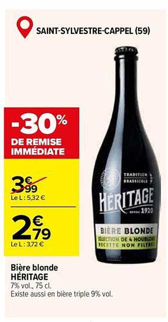 Bière blonde HÉRITAGE