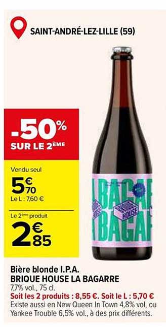 Bière blonde I.P.A. BRIQUE HOUSE LA BAGARRE