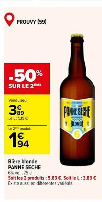 Bière blonde PANNE SECHE