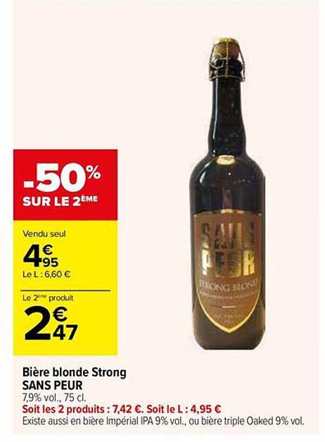 Bière blonde Strong SANS PEUR