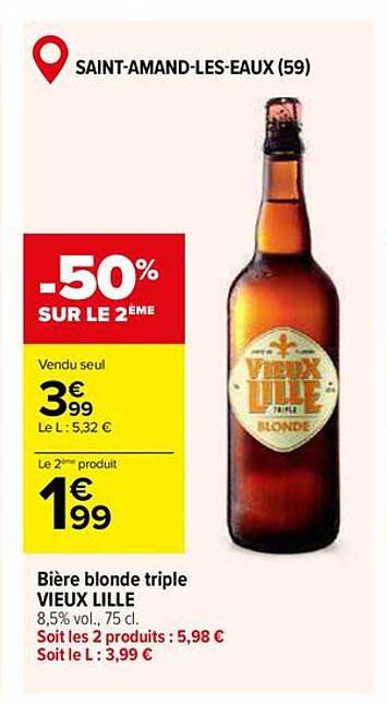 Bière blonde triple VIEUX LILLE