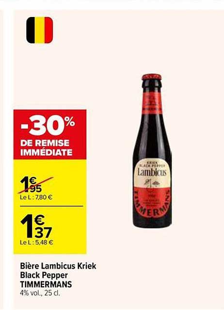 Bière Lambicus Kriek Black Pepper TIMMERMANS
