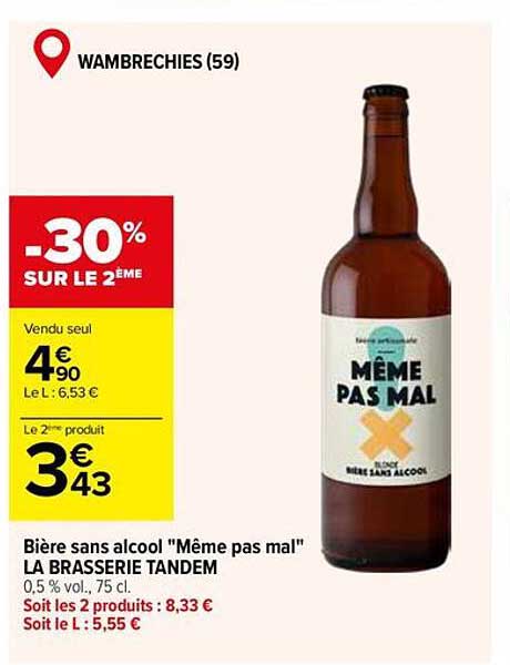 Bière sans alcool "Même pas mal"