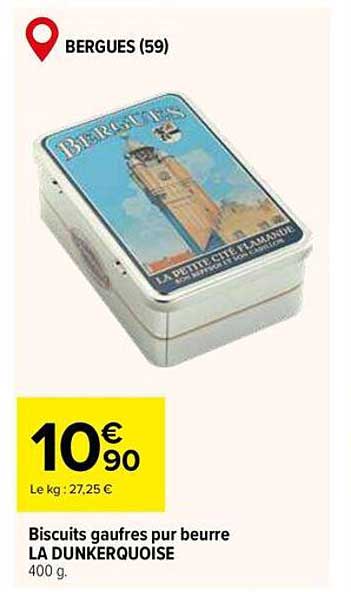 Biscuits gaufres pur beurre LA DUNKERQUOISE