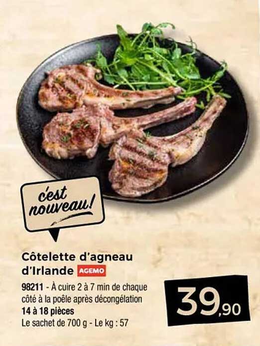Côtelettes d'agneau d'Irlande