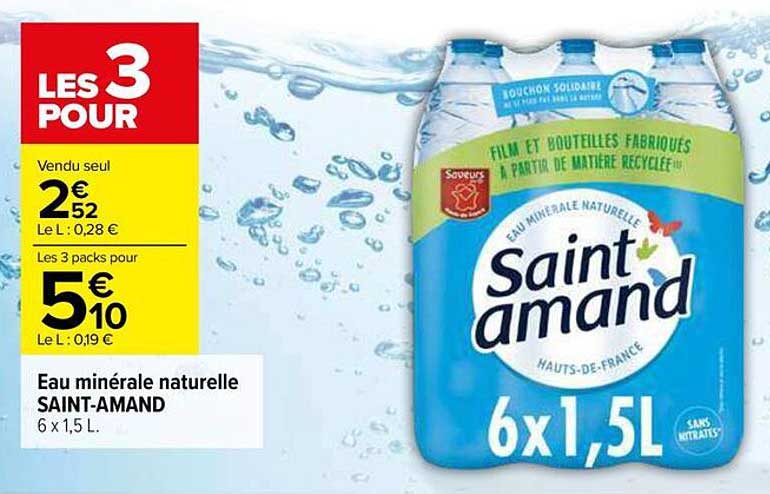 Eau minérale naturelle SAINT-AMAND 6 x 1,5 L