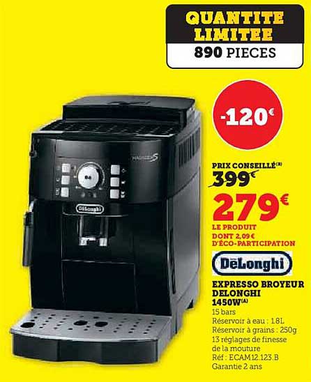 EXPRESSO BROYEUR DELONGHI 1450W